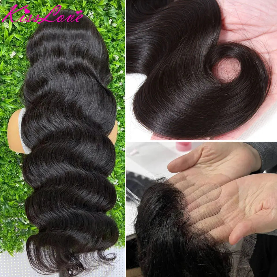 KissLove Body Wave 13x4/13x6 HD Lace Front Human Hair Wigs Pre Plucked 5x5 HD Lace Closure Wigs 360 Human Hair Lace Frontal Wig