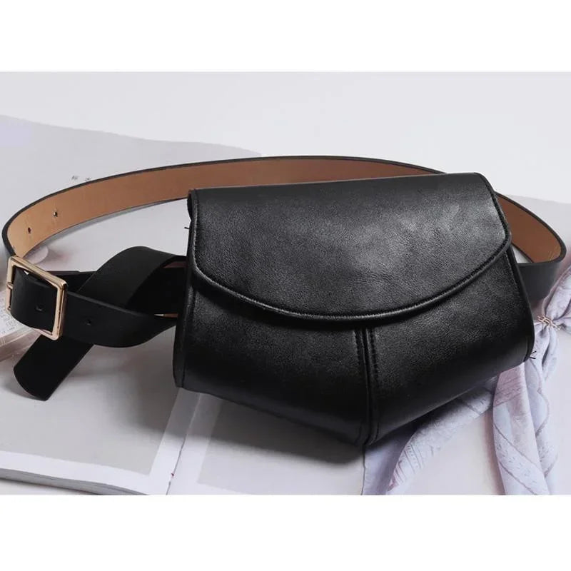 Fashionable Small Waist Bag Versatile Women Delicate Snake Skin Decorative Saddle Fashionable Sweater Belt Trendy
