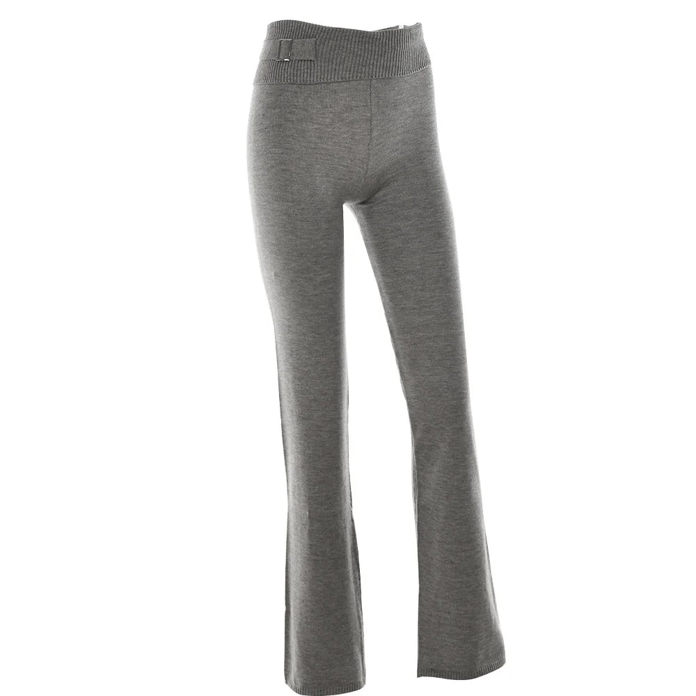 Apprabant Rib Knitted Two Piece Set Women Tracksuit Long Sleeve Zipper Hoodies Skinny Pants Sets Casual Solid Sweatshirt Suits