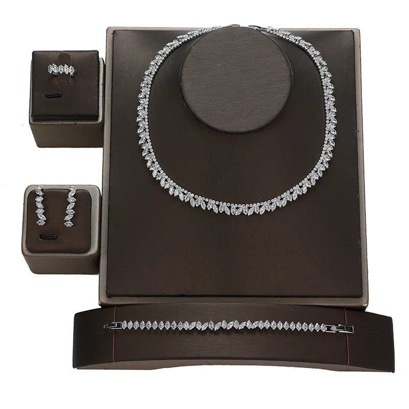 Jewelry Set HADIYANA Unique And Charm Women Wedding Accessories Cubic Zircon BN9233 Luxury Designer Jewelry