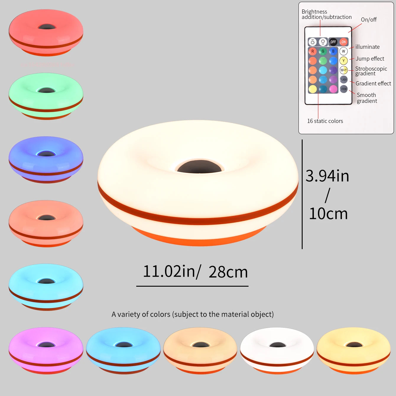 Bauhaus table lamp USB plug bedroom bedside lamp living room dining room decoration donut ambient light(Not glass)