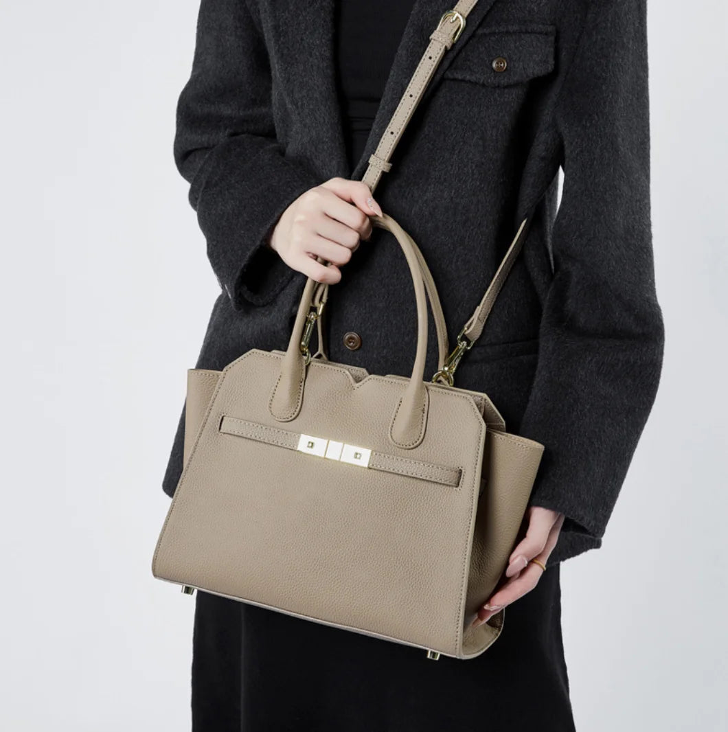 casual tote handbag women luxury bucket shoulder bag 2025 new designer fashion shopping office bag genuine leather vintage bag