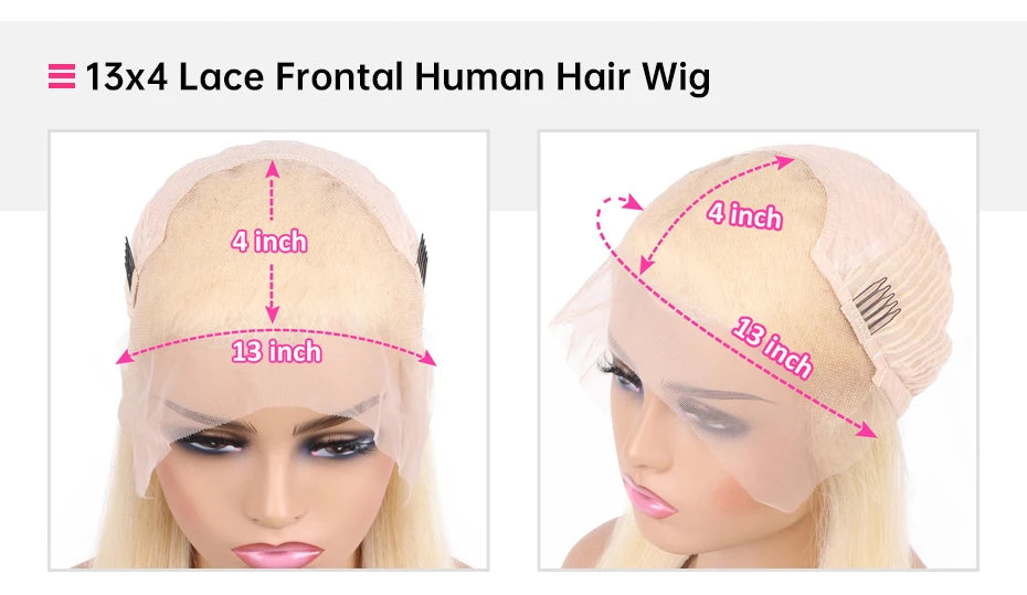 38 Inches 250 Density 360 Lace Frontal Wigs Straight Lace Frontal Wig 13x4 13x6 Blonde 613 Lace Front Human Hair Wigs For Women