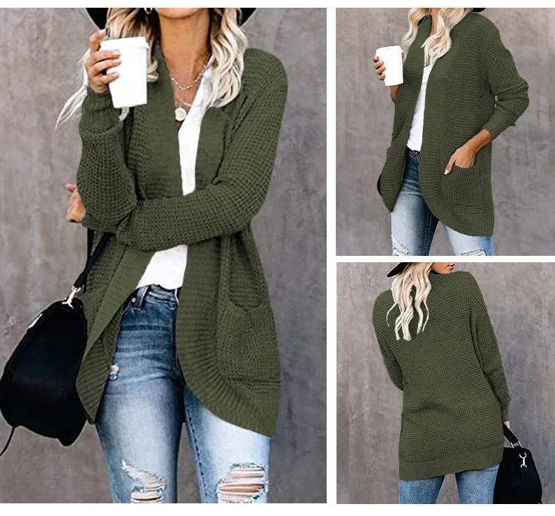 Fashion Women Cardigan Autumn Harajuku Knitted Sweater Basic Jacket Ropa Mujer Outerwear Thin Coat Streetwear New Woman Clothing