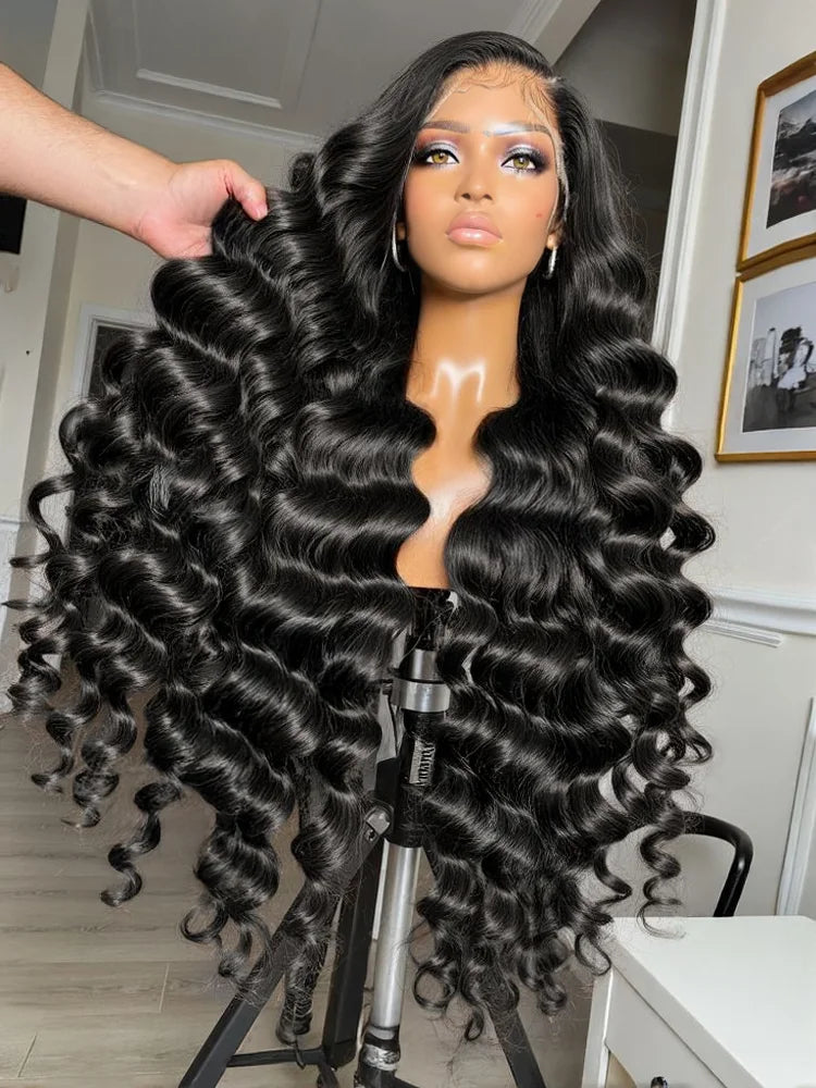 200 Density Loose Wave 13x6 Lace Front Human Hair Wig 30 40Inch Loose Deep Wave 13x4 HD Lace Frontal Wig Curly Wigs For Women