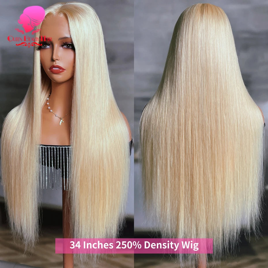 38 Inches 250 Density 360 Lace Frontal Wigs Straight Lace Frontal Wig 13x4 13x6 Blonde 613 Lace Front Human Hair Wigs For Women