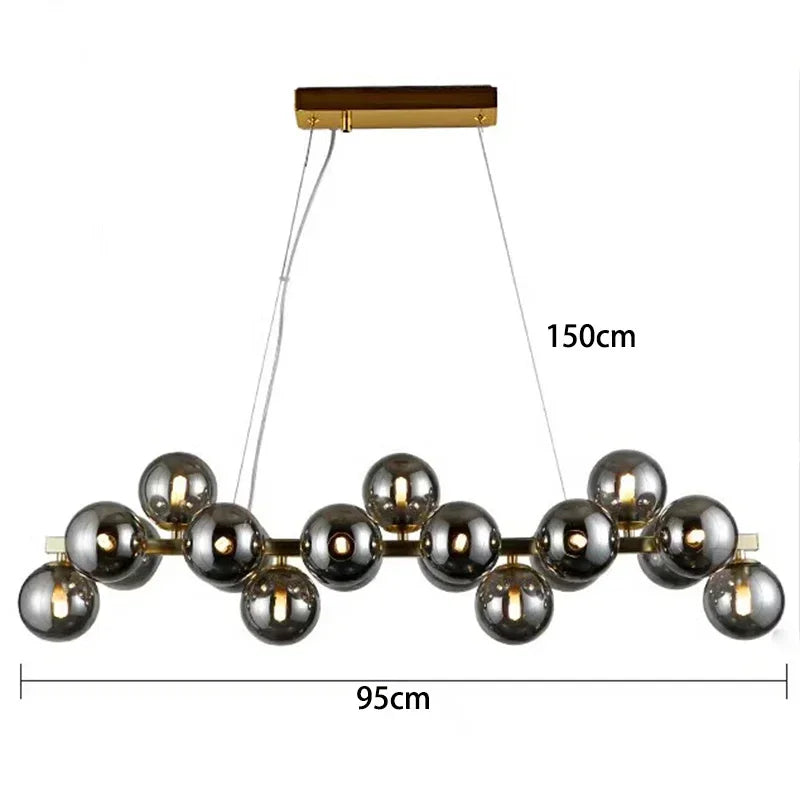 2025 Modern Glass Bubble Pendant Lamp Round Chandelier Light Fixture for Living Room Dining Room Bedroom Kitchen