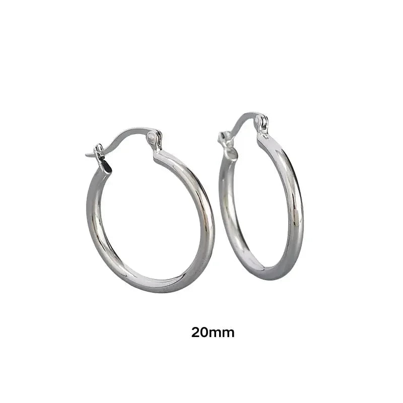 925 Sterling Silver 6mm 8mm 10mm Classic Round Gold Huggie Hoop Earrings for Women Men Tiny Huggie Rock Earrings Jewelry Gifts