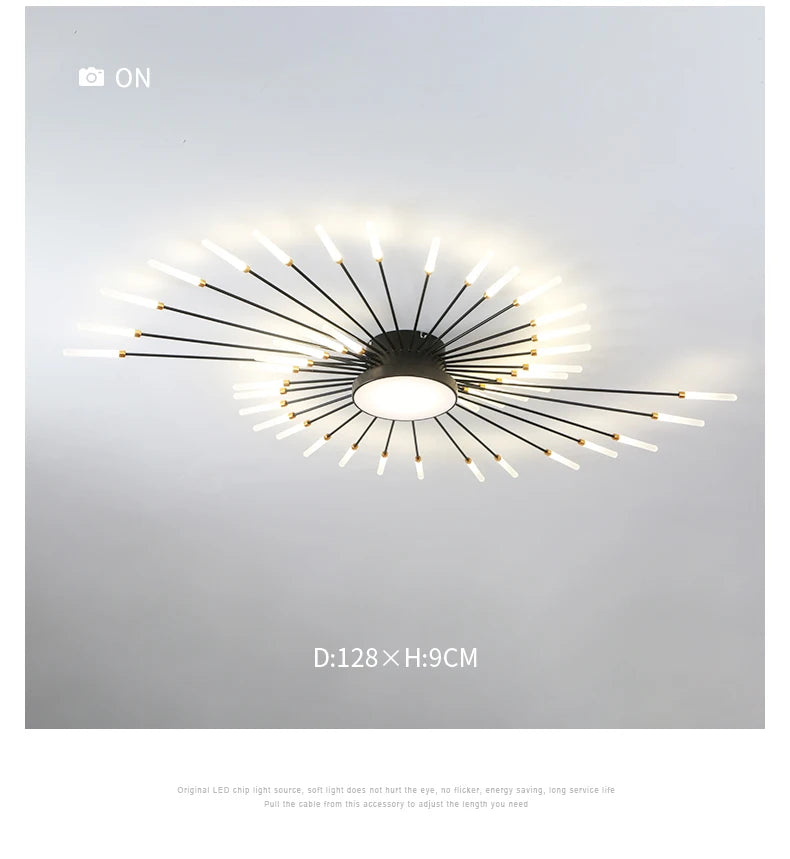 Modern Led Fireworks Pendant Lamps for Living Room Bedroom Chandelier Led Ceiling Hanging Lamp Home Furnishing lighting