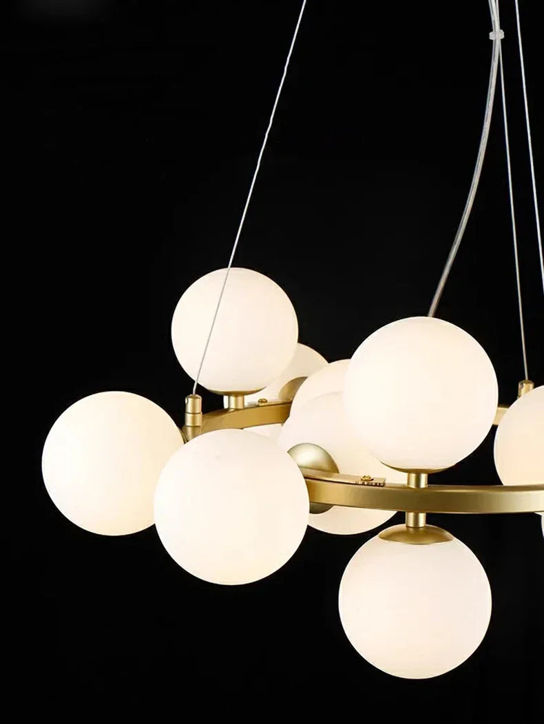 2025 Modern Glass Bubble Pendant Lamp Round Chandelier Light Fixture for Living Room Dining Room Bedroom Kitchen