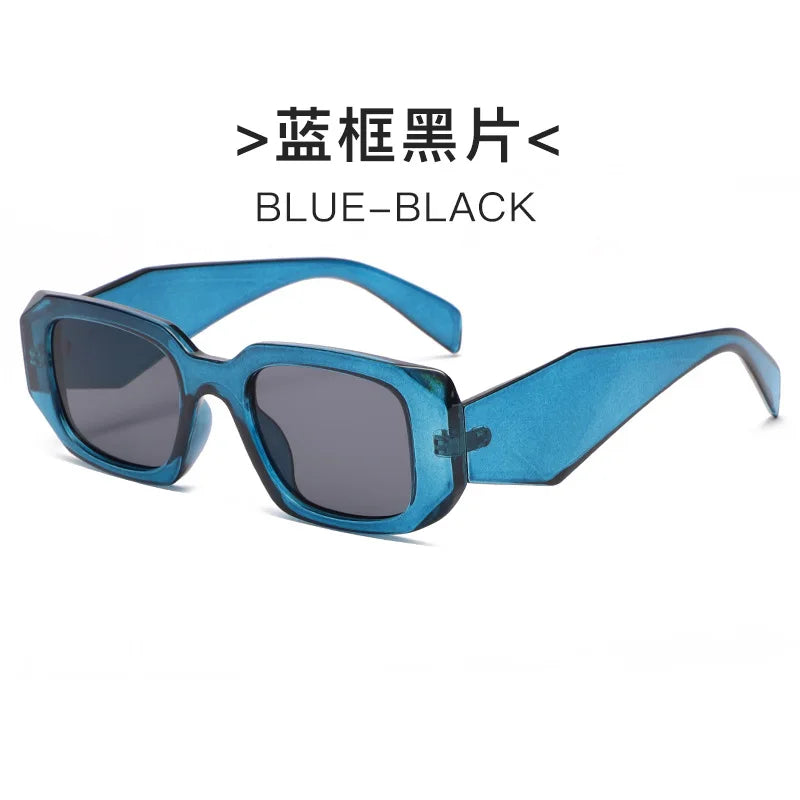 2025 new irregular square frame sunglasses European and American personalized cutting edge wide-leg sunglasses fashionable stree