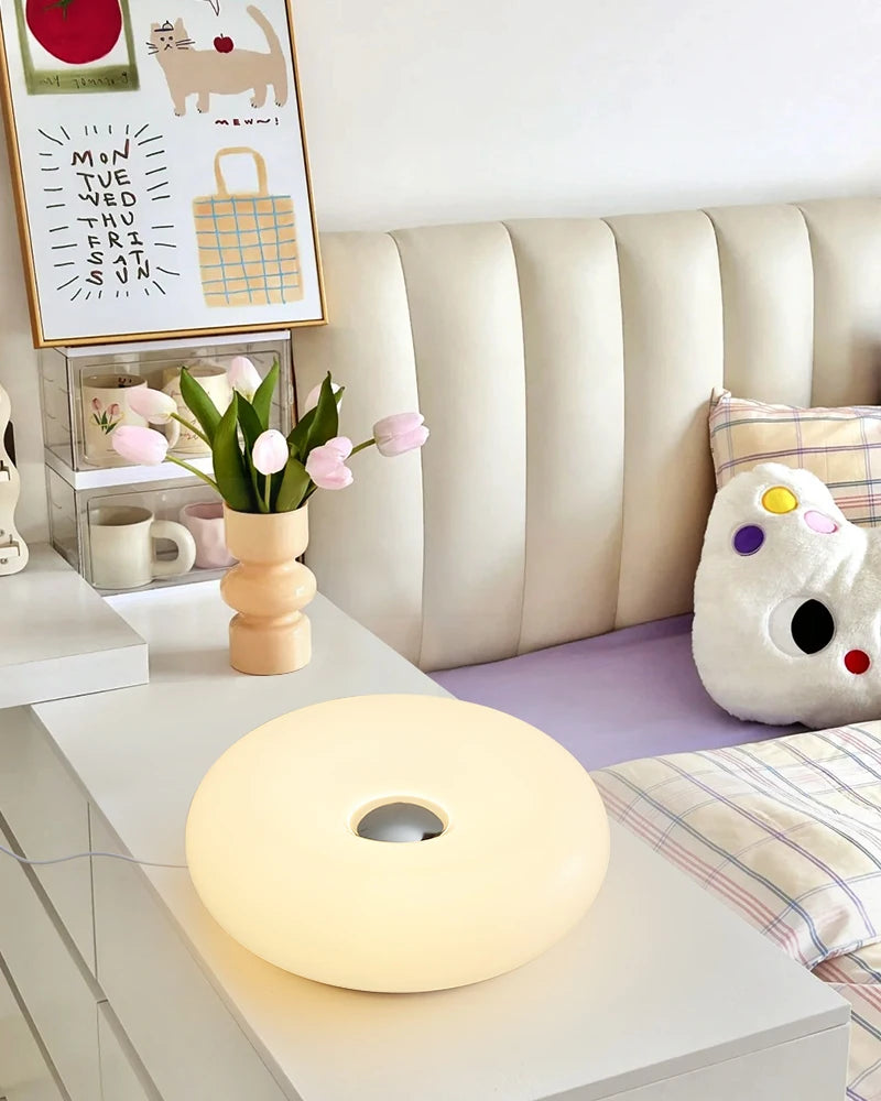 Bauhaus table lamp USB plug bedroom bedside lamp living room dining room decoration donut ambient light(Not glass)