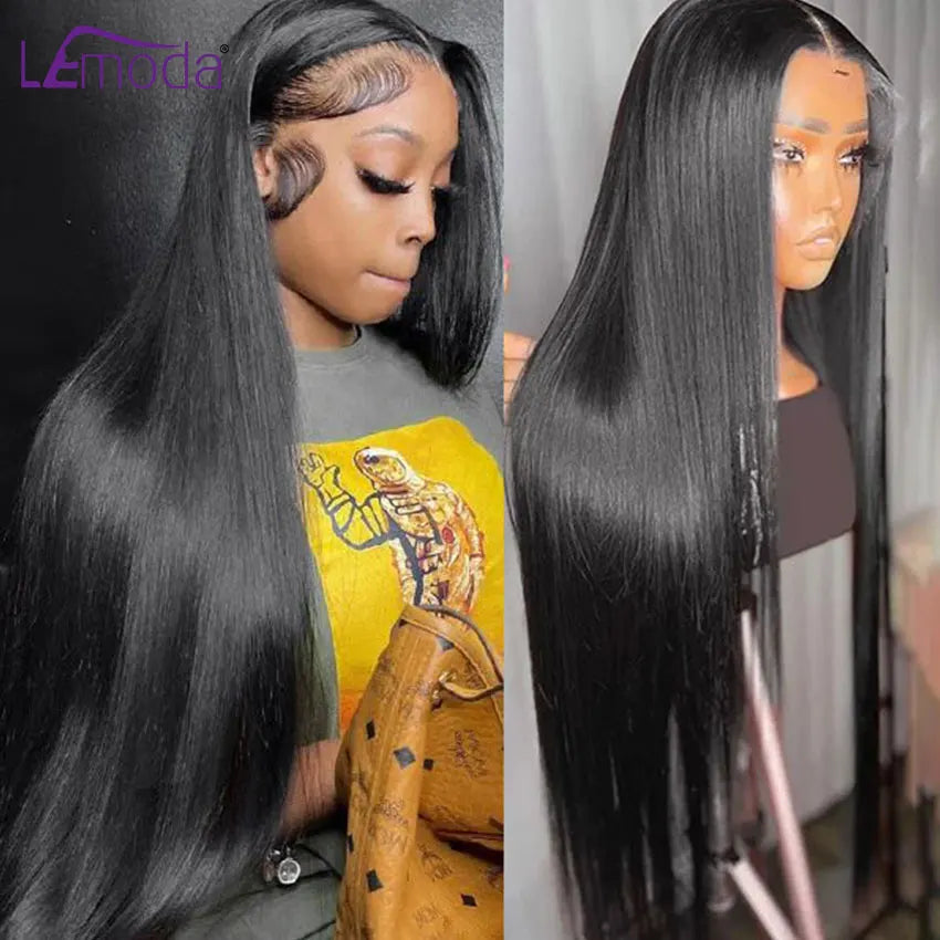 13x6 HD Lace Frontal Wig 13x4 Lace Front Human Hair Wigs Lemoda Remy Wig For Women 34 32 Inch Straight Transparent Lace Wig
