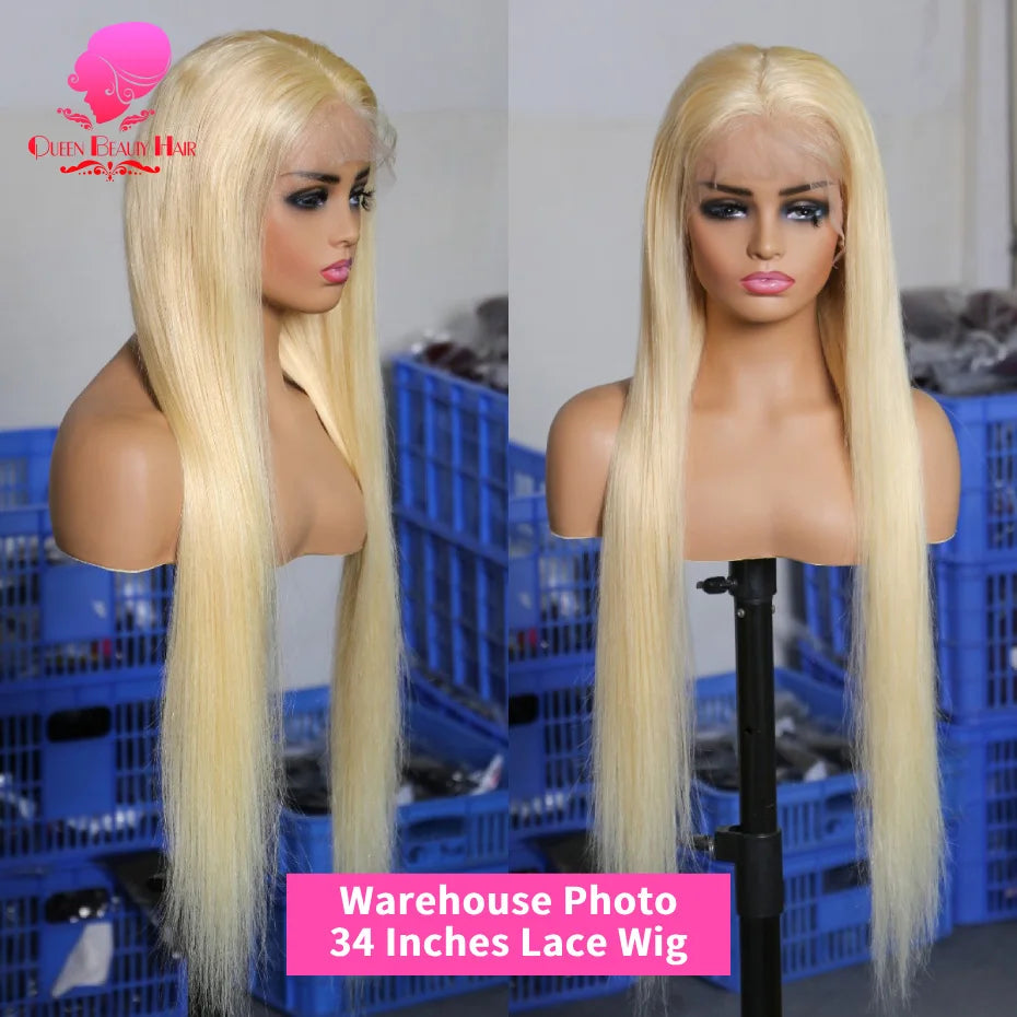 38 Inches 250 Density 360 Lace Frontal Wigs Straight Lace Frontal Wig 13x4 13x6 Blonde 613 Lace Front Human Hair Wigs For Women