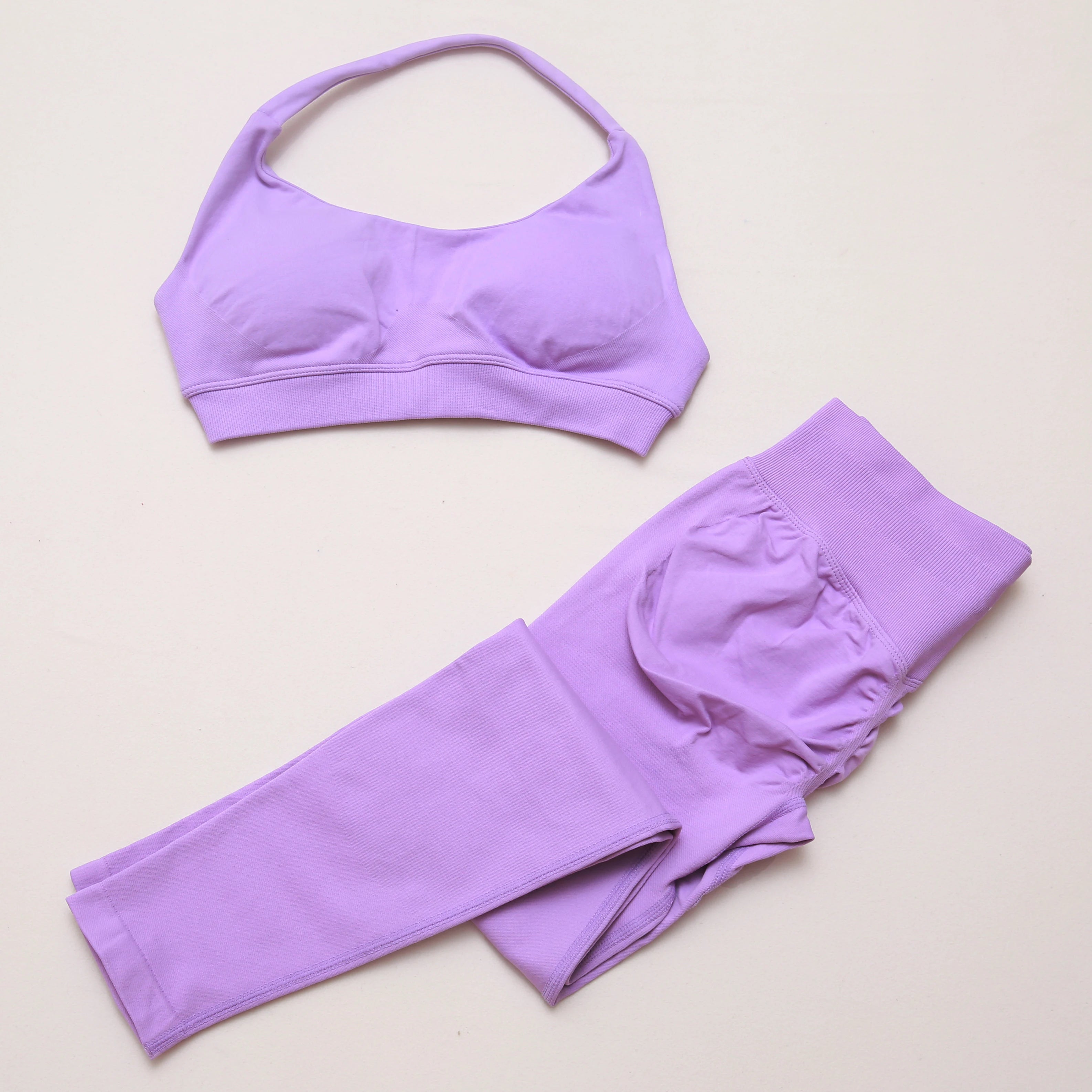 DF yoga Impact yoga outfit two pieces gym set Sports Bra matching leggings pants sets for woman workout clothes suit