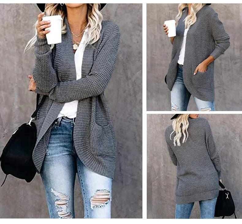 Fashion Women Cardigan Autumn Harajuku Knitted Sweater Basic Jacket Ropa Mujer Outerwear Thin Coat Streetwear New Woman Clothing