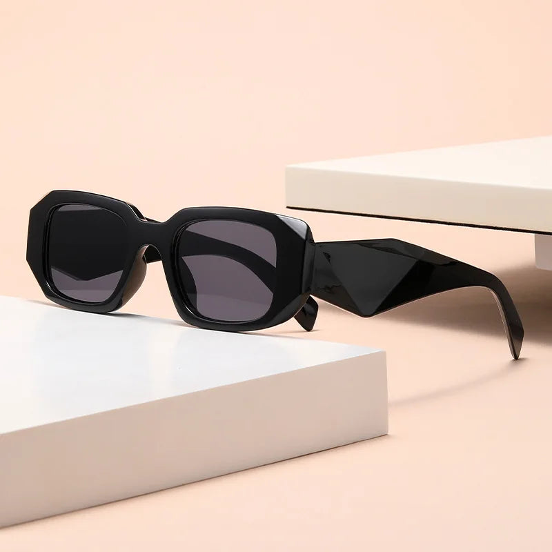 2025 new irregular square frame sunglasses European and American personalized cutting edge wide-leg sunglasses fashionable stree