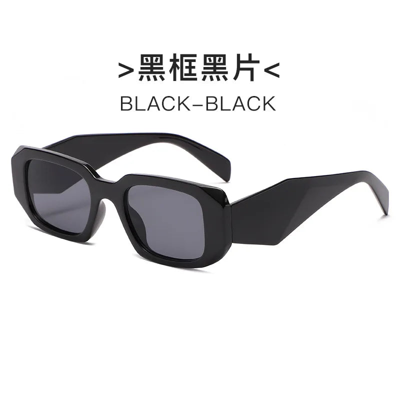 2025 new irregular square frame sunglasses European and American personalized cutting edge wide-leg sunglasses fashionable stree