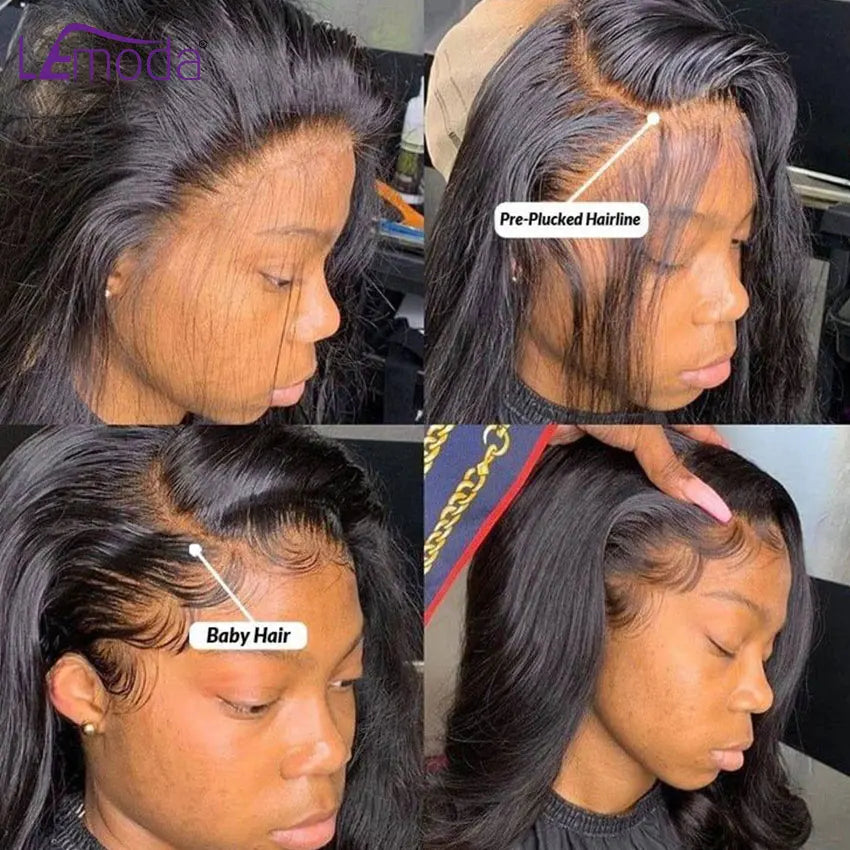 13x6 HD Lace Frontal Wig 13x4 Lace Front Human Hair Wigs Lemoda Remy Wig For Women 34 32 Inch Straight Transparent Lace Wig