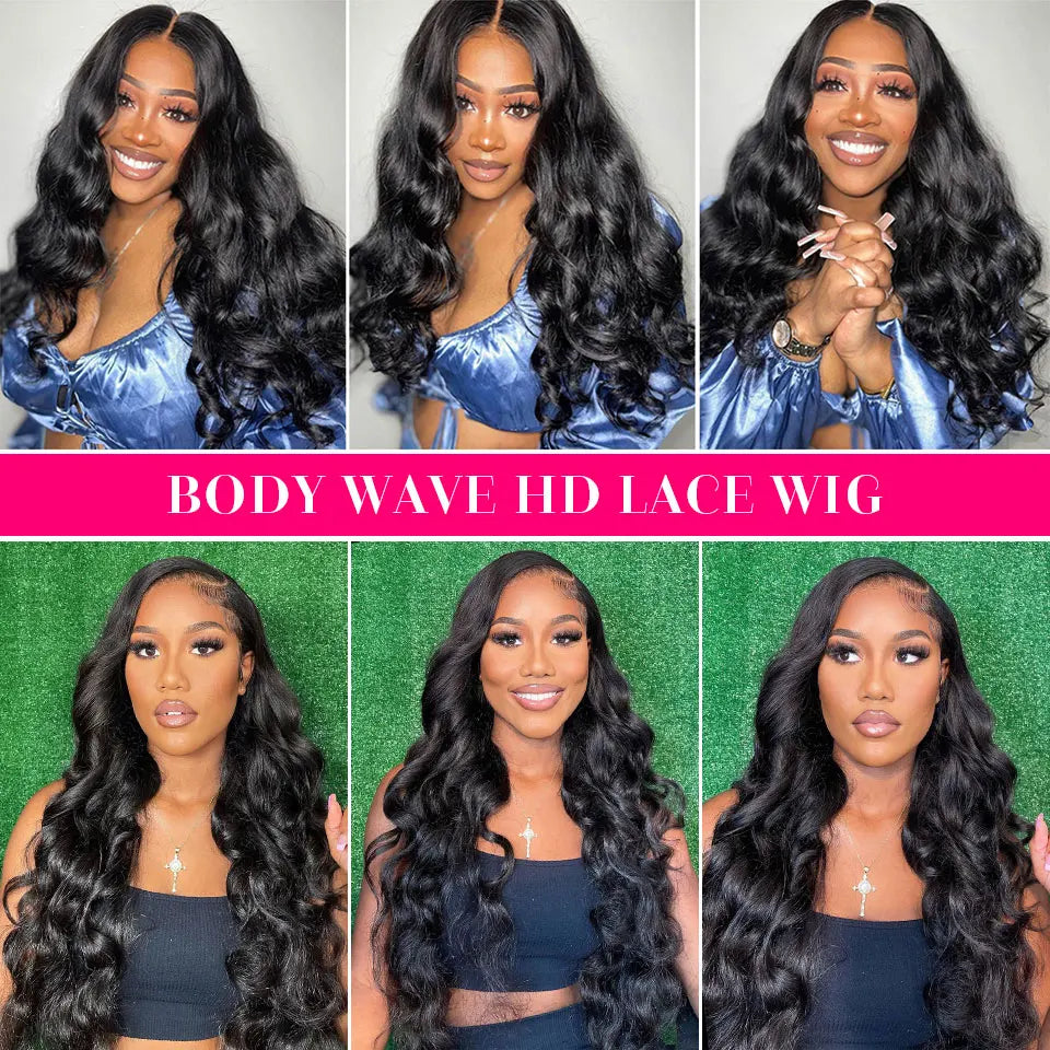 KissLove Body Wave 13x4/13x6 HD Lace Front Human Hair Wigs Pre Plucked 5x5 HD Lace Closure Wigs 360 Human Hair Lace Frontal Wig