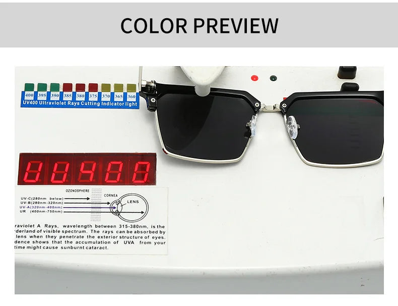 2025 New Fashion Anti Blue Light Myopia Sunglasses for Men‘s Double Beam Retro Brand Design Women's Driving Fishing Sunglasses
