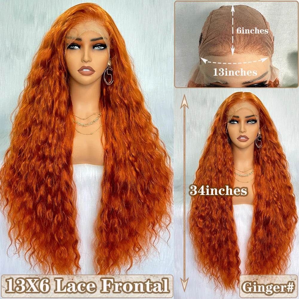 Light Brown Synthetic Lace Wigs X-TRESS Super Long Loose Wave 13x4 Lace Frontal Hair Wig with Baby Hair Daily Fashion New Style