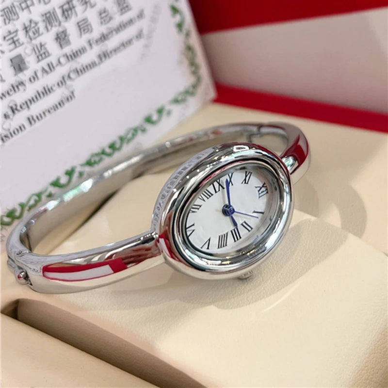 Fashion Brand Wrist Watches Woman Girl Oval Diamond Crystal Bracelet Style Quartz Steel Metal Band Luxury Clock CA192