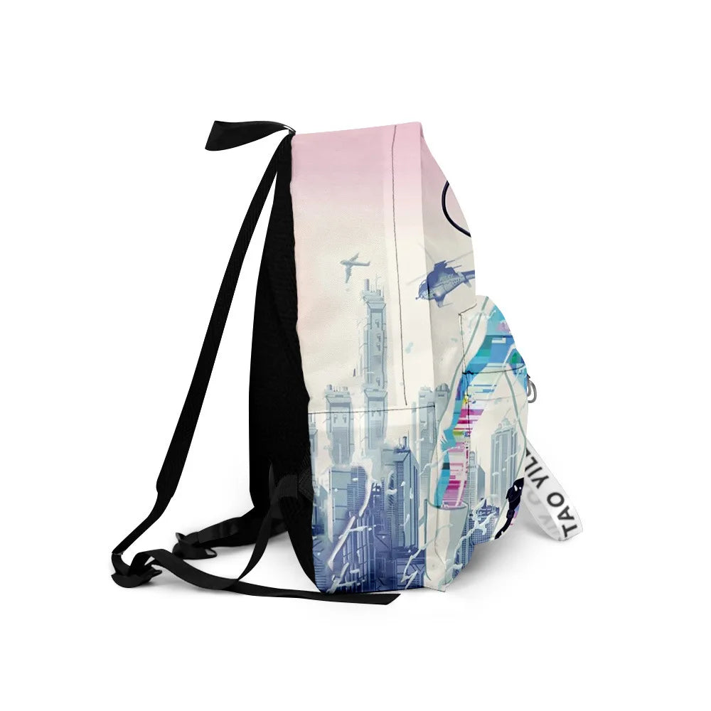 Cartoon Popular ghost in the shell School Bag Cute Small Travel Bags 3D Print Oxford Waterproof Key Chain Notebook Backpacks