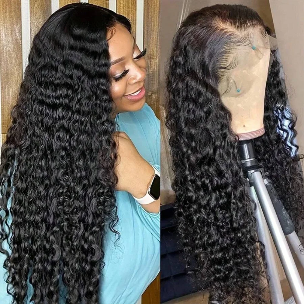 Lace Front Wigs Human Hair Wig For Woman 13x4 Deep Curly Lace Front Wig Human Hair Pre Plucked With Baby Hair  Lace Frontal Wigs