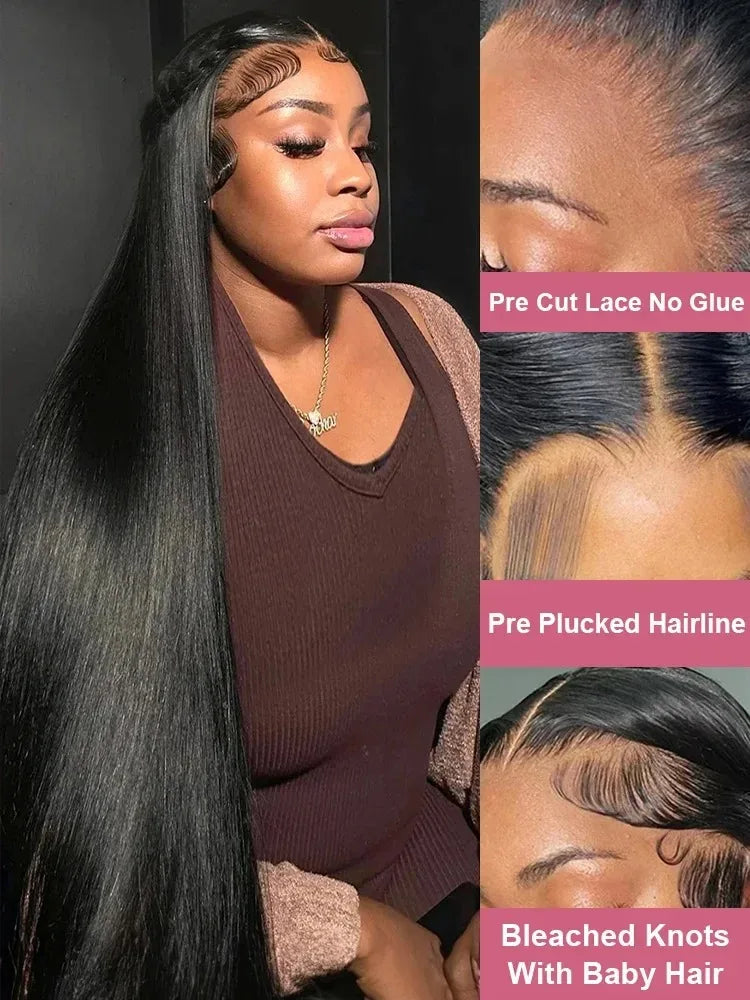 30 40 Inch Lace Frontal Wigs Human Hair Bone Straight 13x6 13x4 HD Lace Frontal Wig 6x6 Closure Glueless Wig Remy For Women 200%
