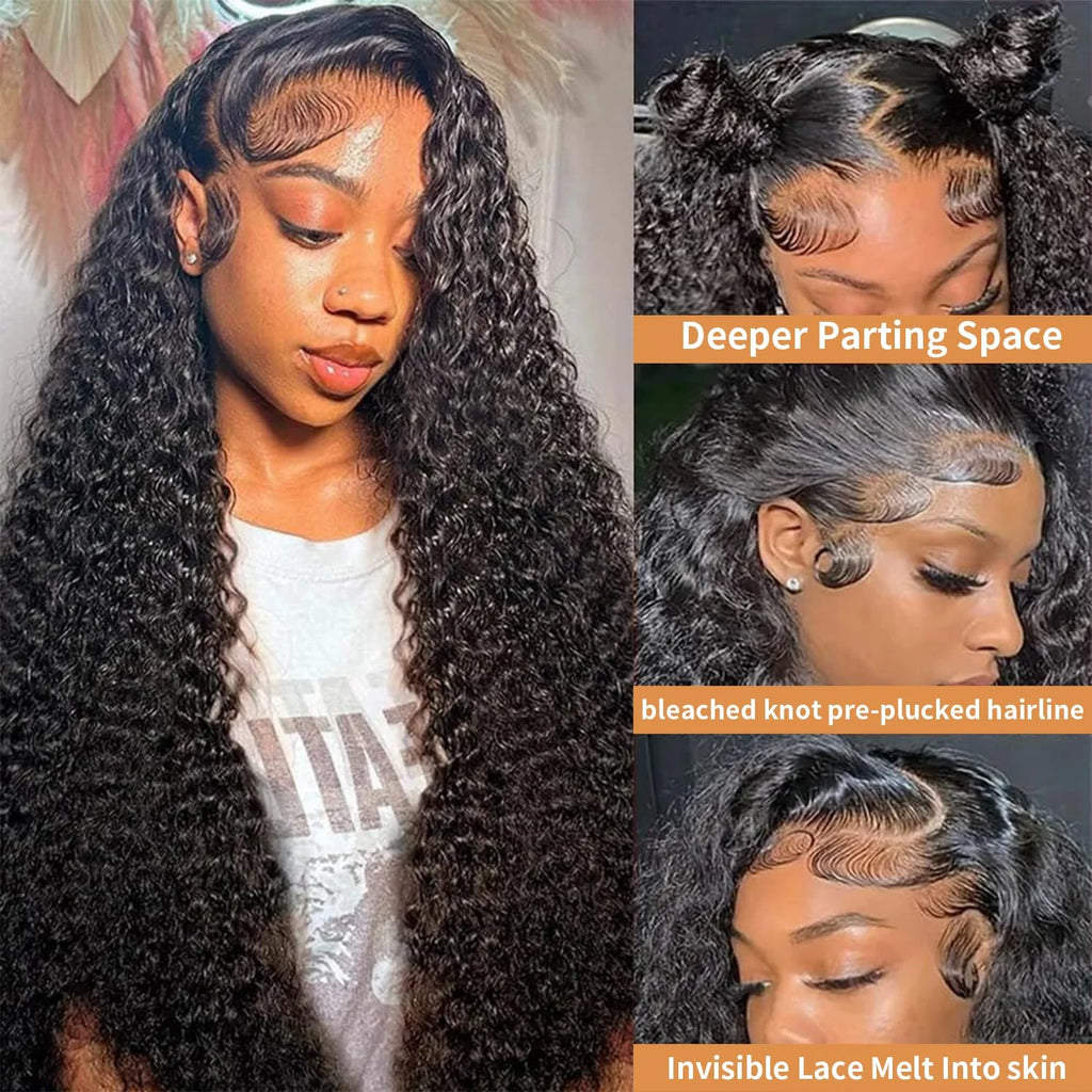 Lace Front Wigs Human Hair Wig For Woman 13x4 Deep Curly Lace Front Wig Human Hair Pre Plucked With Baby Hair  Lace Frontal Wigs