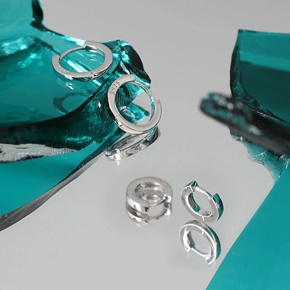 ANDYWEN 925 Sterling Silver Gold Plain 5mm 6mm 7mm 8mm 9mm 10mm Huggies Piercing Clips Hoop Luxury Clips Pendiente Loops Earring