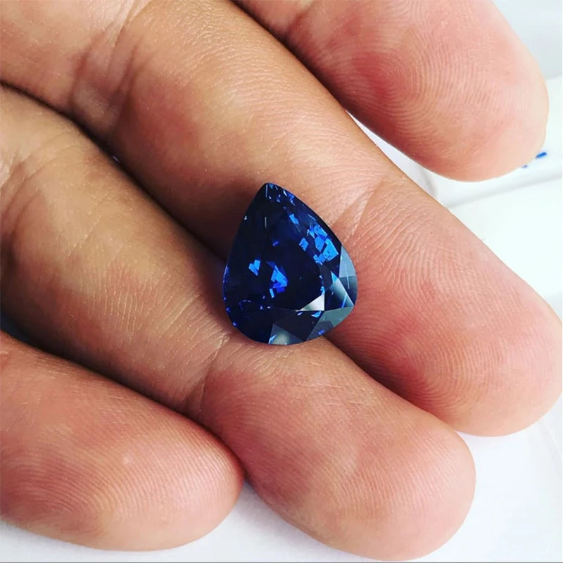 loose Cut Sapphire Corundum Gemstone Spinel Royal Blue Cornflower Loose Stone Rings DIY Making Jewelry Blue Gem Gifts