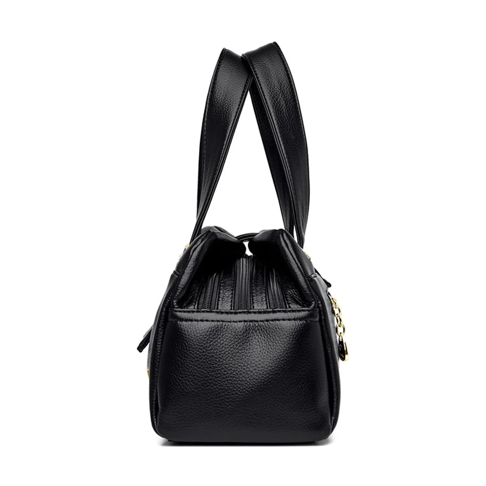 Women Multi-layers Top-handle Bag Quality Leather Handbags Purses Female Luxury Designer Large Capacity Boston Ladies Sac A Main