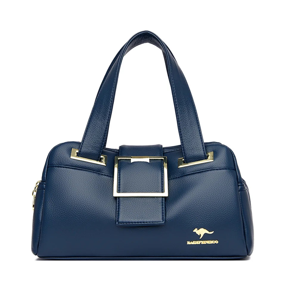 Women Multi-layers Top-handle Bag Quality Leather Handbags Purses Female Luxury Designer Large Capacity Boston Ladies Sac A Main