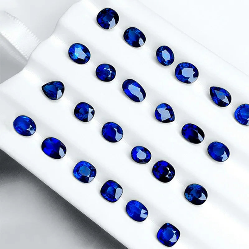 loose Cut Sapphire Corundum Gemstone Spinel Royal Blue Cornflower Loose Stone Rings DIY Making Jewelry Blue Gem Gifts