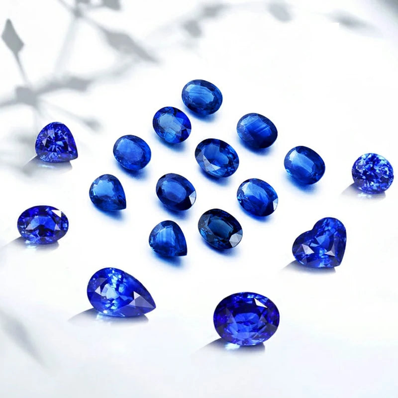 loose Cut Sapphire Corundum Gemstone Spinel Royal Blue Cornflower Loose Stone Rings DIY Making Jewelry Blue Gem Gifts