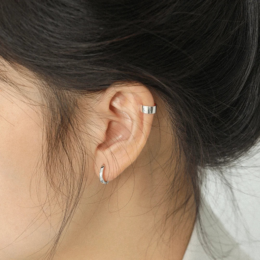 ANDYWEN 925 Sterling Silver Gold Plain 5mm 6mm 7mm 8mm 9mm 10mm Huggies Piercing Clips Hoop Luxury Clips Pendiente Loops Earring