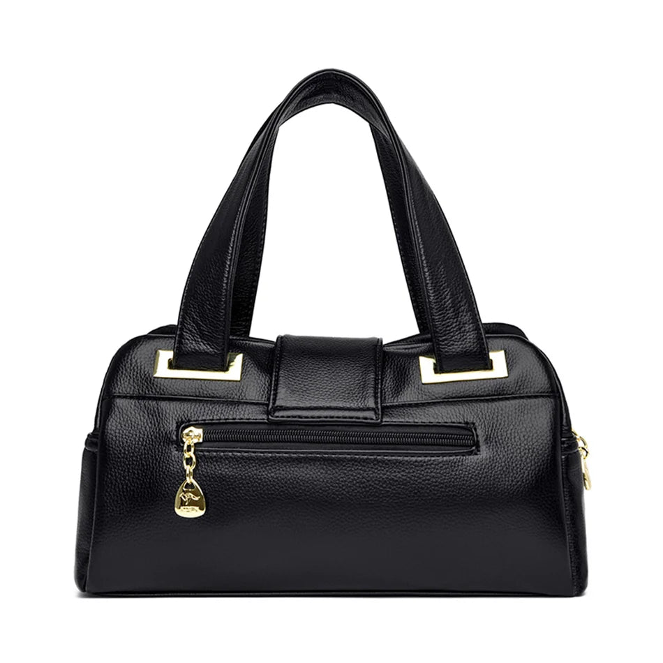 Women Multi-layers Top-handle Bag Quality Leather Handbags Purses Female Luxury Designer Large Capacity Boston Ladies Sac A Main