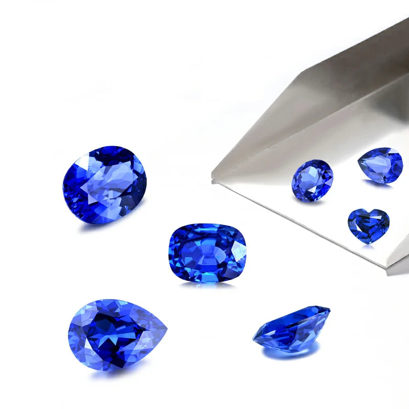 loose Cut Sapphire Corundum Gemstone Spinel Royal Blue Cornflower Loose Stone Rings DIY Making Jewelry Blue Gem Gifts