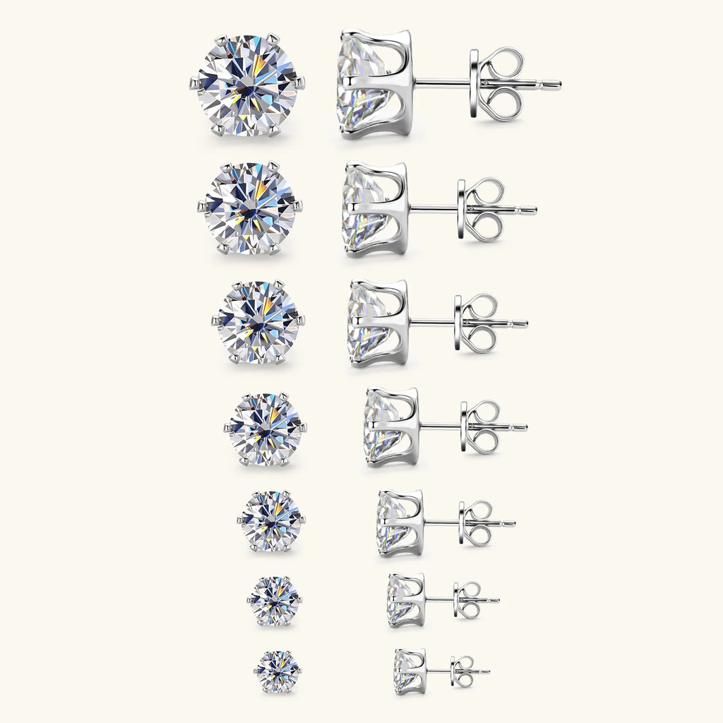 0.1-3ct Moissanite Diamond Stud Earrings for Women Men 925 Silver Original Certified Plated 18k Gold Earring Wedding  Jewelry