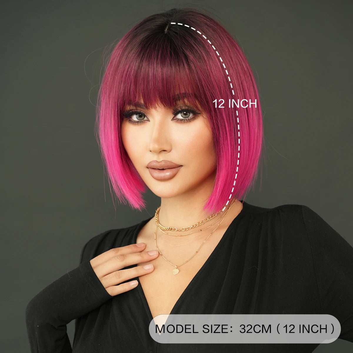 NAMM Rose Pink Short Wig for Women Daily Party Overhead Dyeing Black Natural Synthetic Lavender Heat Resistant Straight Wigs