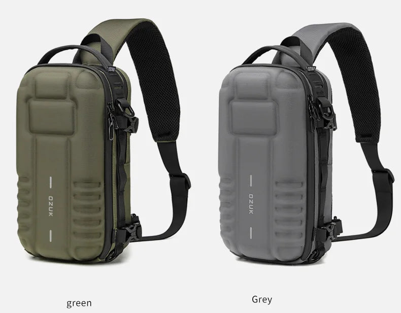 OZUKO Hard Shell Fashion Men Chest Bag Outdoor Sports Tactical Male Sling Shoulder Bag Large Capacity Waterproof Crossbody Bags