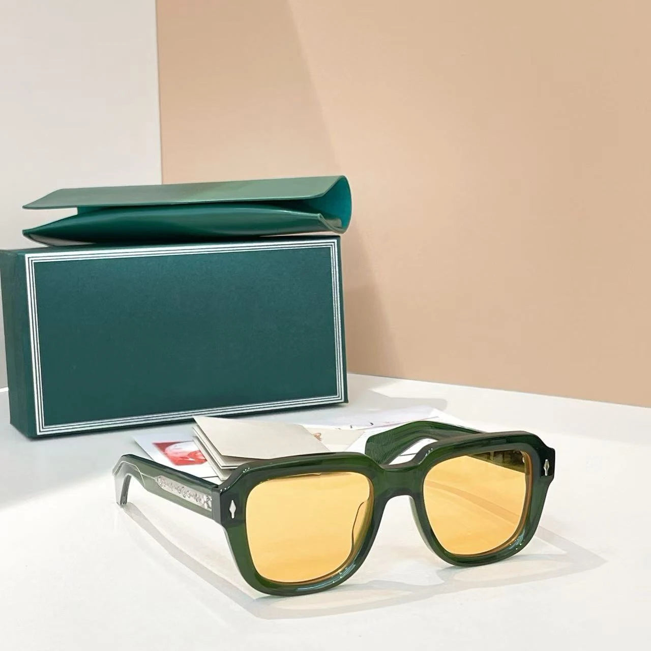 JMM HOPPER Handmade Square Acetate Japanese Designer Sunglasses UV400 – Men's Women's Vintage Photochromic Glasses with Case