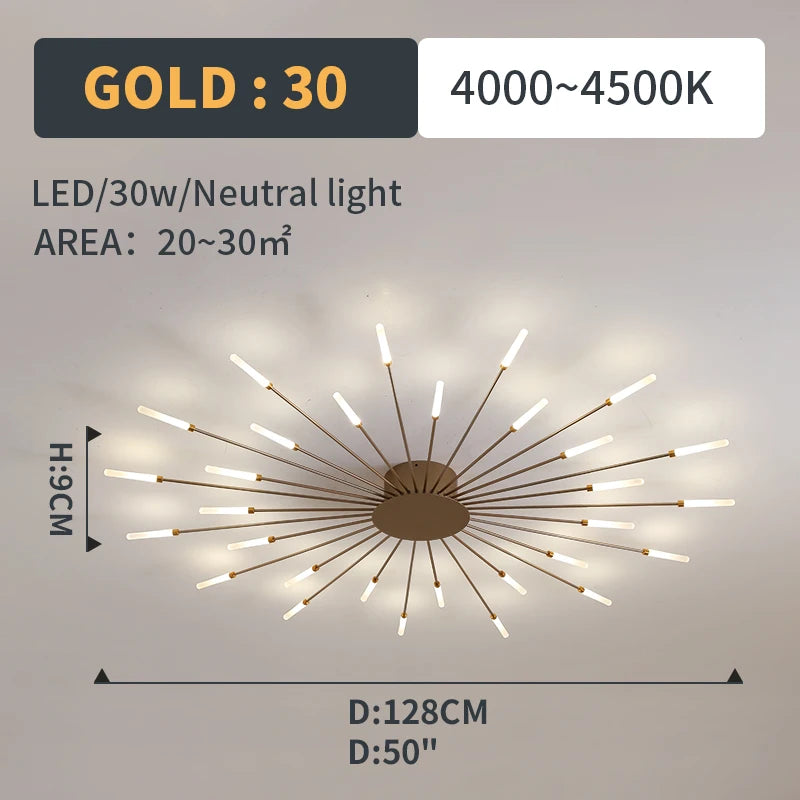 Modern Led Fireworks Pendant Lamps for Living Room Bedroom Chandelier Led Ceiling Hanging Lamp Home Furnishing lighting