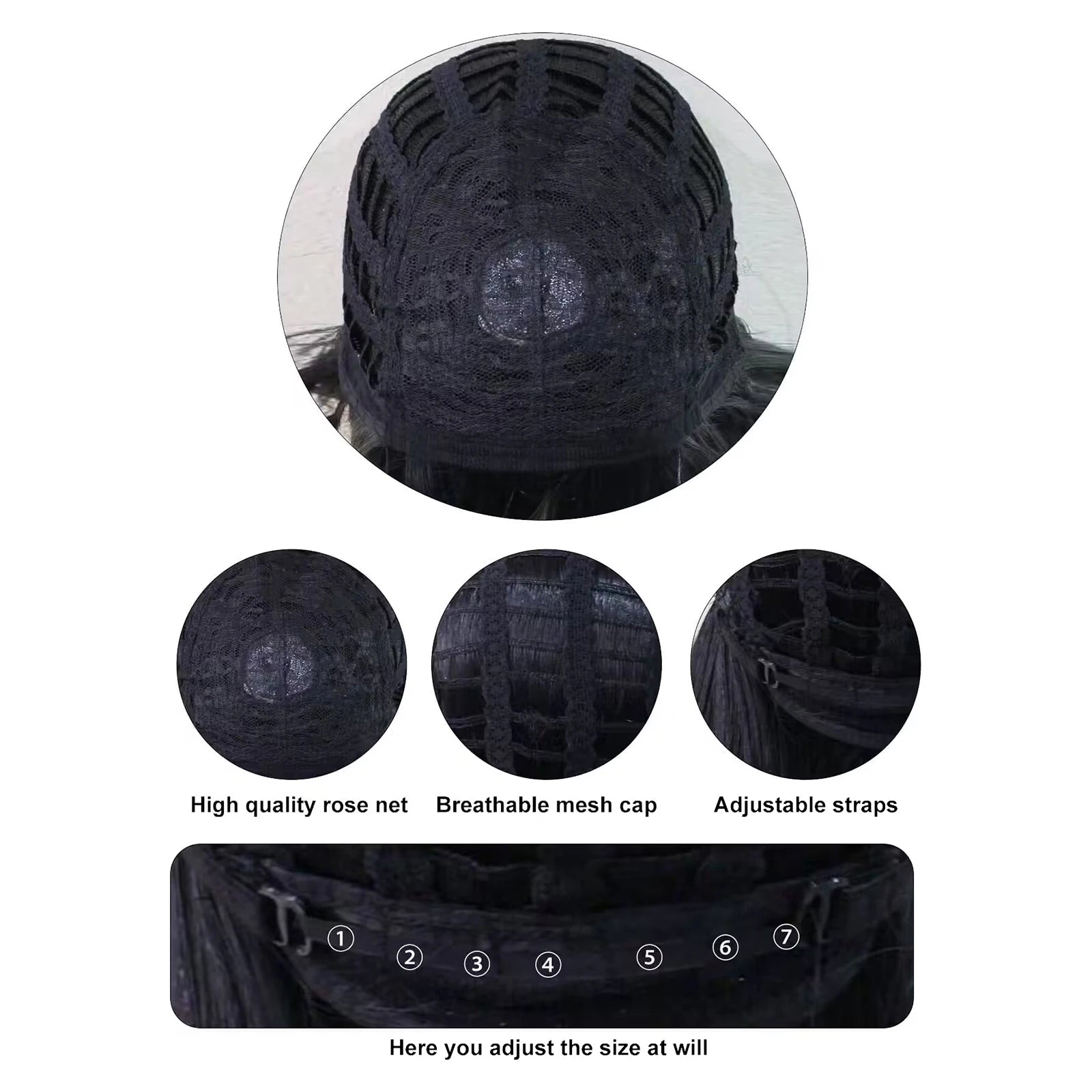 38inch Synthetic Super Long Silky Straight Black Cosplay Wig with Bangs for Halloween & 1pc Wig Cap