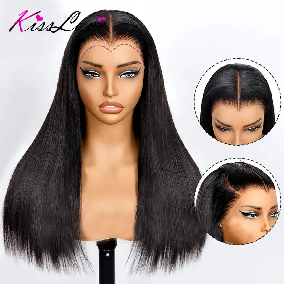Straight Pull Go 13x6 Lace Wig with Elastic Drawstring 13x6 HD Lace Frontal Wig 5x5 Glueless Wigs Human Hair 13x4 Lace Front Wig