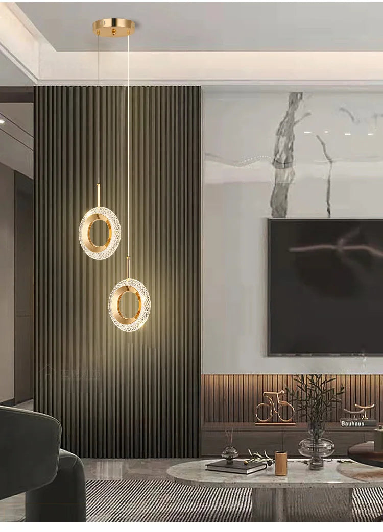 Nordic Ring LED Pendant Lights Indoor Hanging Lamp Room Decor For Bedside Bedroom Living Room Modern Pendant Lamp