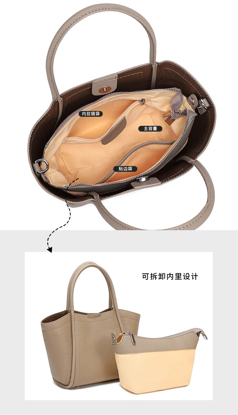 Luxury Designer Women's Bags 2025 New Genuine Leather Handbag Women Shoulder Bag High Quality Cow Leather Female Crossbody Bags