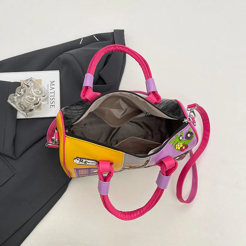 Fashion Women PU Leather Handbags Shoulder Bag Large Capacity Ladies Zipper Messenger Bags for Women Casual Boston Crossbody Bag